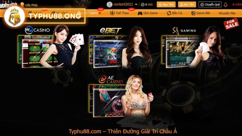 Một số sảnh game nổi bật hấp dẫn tại Typhu88